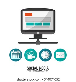 Social Media concept with technology design, vector illustration 10 eps graphic.