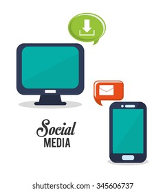 Social Media concept with technology design, vector illustration 10 eps graphic.