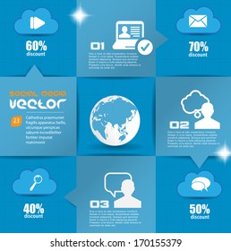 Concepto de medios sociales. Vector