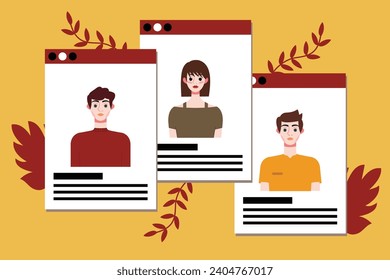 Social media concept. Vector illustration in flat style. Group of people.