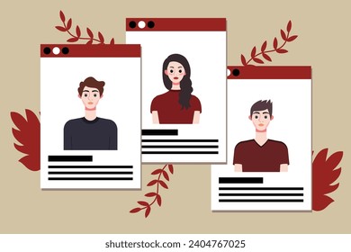 Social media concept. Vector illustration in flat style. Group of people.