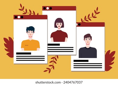 Social media concept. Vector illustration in flat style. Group of people.