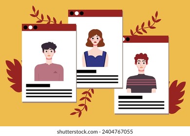 Social media concept. Vector illustration in flat style. Group of people.