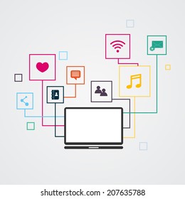 Social Media Concept. Vector infographic illustration.