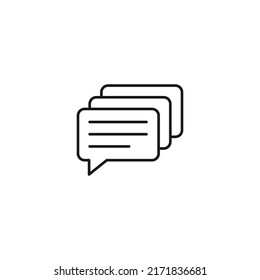 Social media concept. Vector symbol drawn with black thin line. Editable stroke. Suitable for articles, web sites etc. Line icon of speech bubbles 