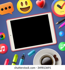 Social media connecting blog communication content concept, vector illustration.