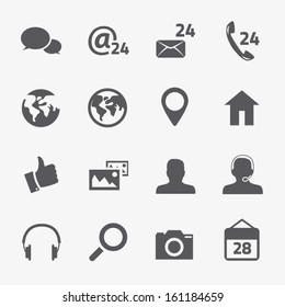 Social media and connection vector icons set