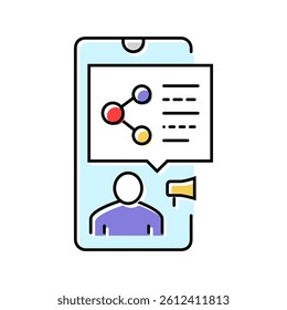social media consulting color icon vector. social media consulting sign. isolated symbol illustration