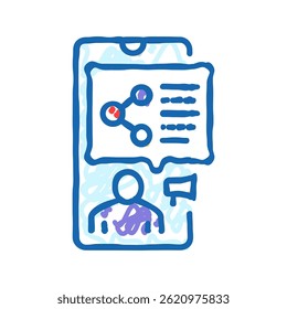 social media consulting doodle icon sketch vector. social media consulting sign. isolated symbol illustration