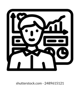 social media consulting line icon vector. social media consulting sign. isolated contour symbol black illustration