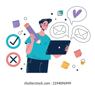 Social media content digital marketing online business technology strategy network abstract concept. Vector isolated graphic design illustration	