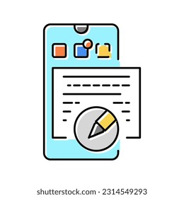 social media copywriting color icon vector. social media copywriting sign. isolated symbol illustration