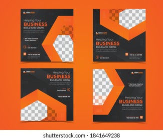 social media Corporate business marketing square Editable and web banner post promotions & Layout design for shape vector template design set 