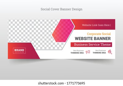 diseño de pancartas en portada de medios sociales. banner de la cronología de la portada de facebook para uso empresarial. diseño de banner publicitario de sitio web. anuncio de internet para diseño de medios sociales