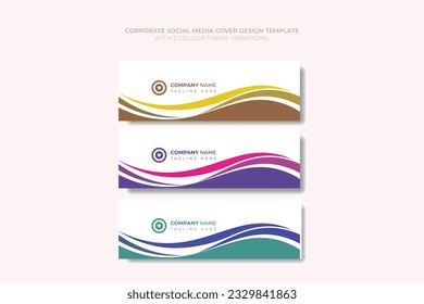 Social media cover banner design Vector template With 3 color theme.