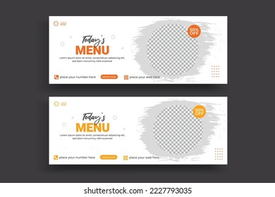 Social media cover banner food advertising discount sale offer template social media food cover post design