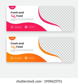 Social media cover banner template for culinary food. Vector illustration EPS 10