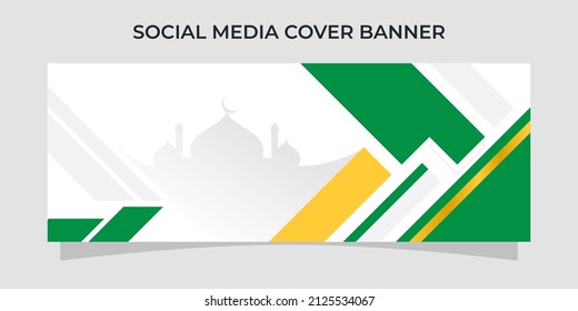 social media cover and banner template design for business company themed ramadan