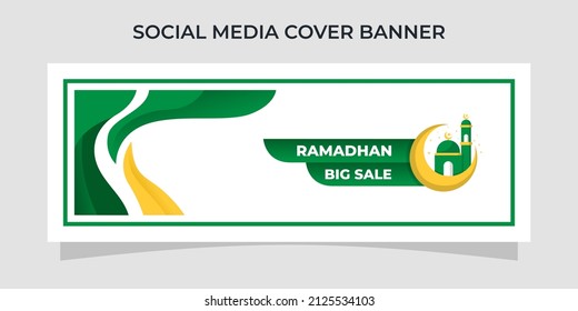 social media cover and banner template design for business company themed ramadan