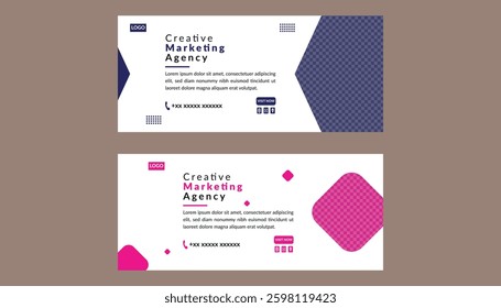 Social Media Cover Design in Bundle. Minimal Template Display for Promotional Campaign.