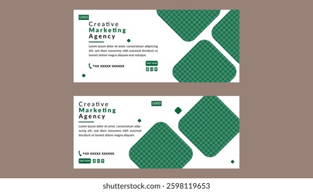 Social Media Cover Design in Bundle. Elegant Template Display for Promotional Campaign.