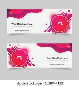 Social Media Cover Design Business Company Web Banner Corporate cover design with photos circle element Vector Template