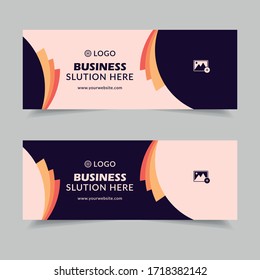 Social Media Cover Design Business Company Web Banner Corporate cover design with photos circle Vector Template