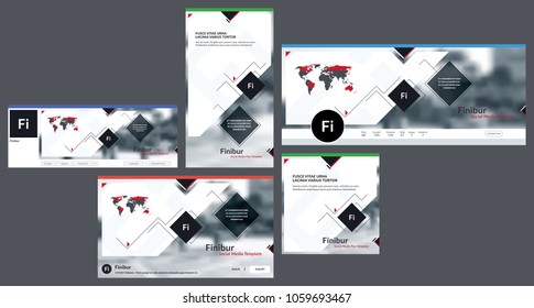 Social media cover header background template, social media post, header, with logo template. Template cover header for social media, banner,  advertising business corporate. Vector illustration.