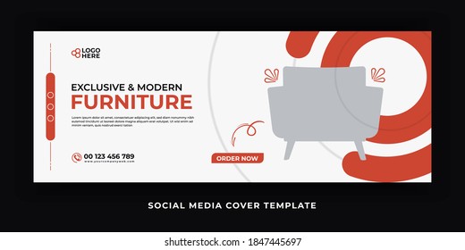 Social media cover template for modern furniture sale