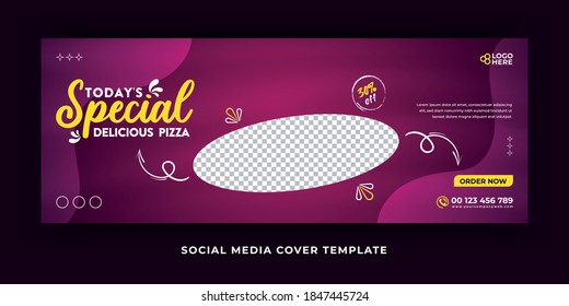 Social media cover template for special pizza sale