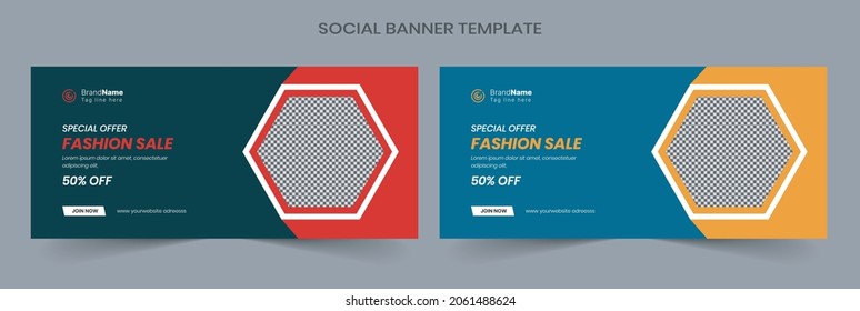 Social Media Cover Vector Templates Fully Editable, Advertising Design, Social Media Banner Post.