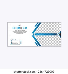 Social media cover vector templates fully editable, advertising design, web banner template. Modern Abstract web banner with place for photo. Horizontal Layout template.Add banner