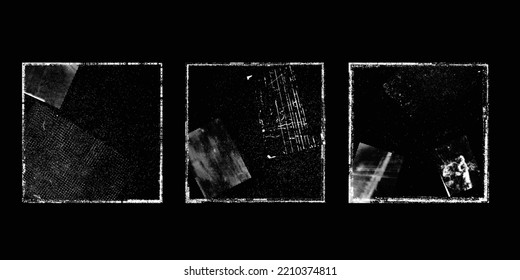 Social media covers with tiny roughen border frames and screen print textures . . grunge style . Post frame stories templates. Layout for promotion .Media banner .Vector 