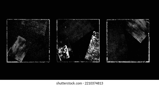 Social media covers with tiny roughen border frames and screen print textures . . grunge style . Post frame stories templates. Layout for promotion .Media banner .Vector 