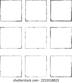 Social media covers with tiny roughen border frames. . grunge style . Post frame stories templates.  Layout for promotion .Media banner .Vector