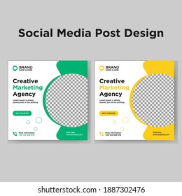 Social media creative marketing banner design set, Corporate post design