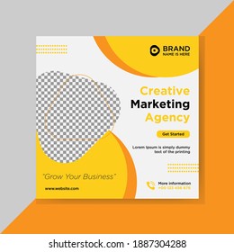 Social media creative marketing banner design set, Corporate post flyer design