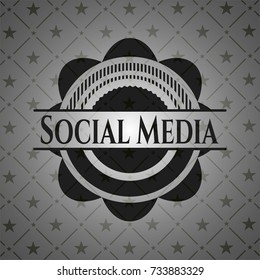 Social Media dark emblem. Retro
