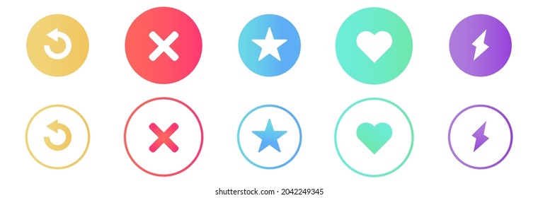 Social media dating icons. Design for web and mobile app

