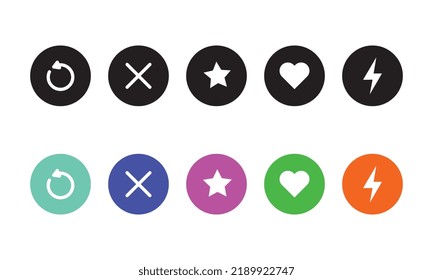 Social media dating icons. Design for web and mobile app.