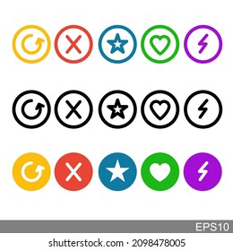 Social media dating icons.design for web and dating app.vector