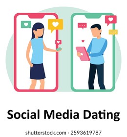 Social Media Dating Vector Illustration Which can easily modify or edit Which can easily modify or edit

