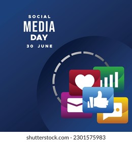 Social Media Day Design Illustration