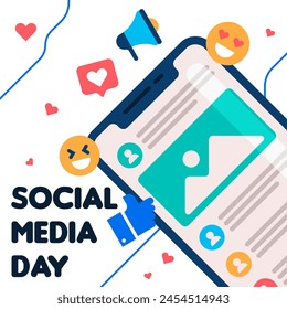 Social media day illustration background