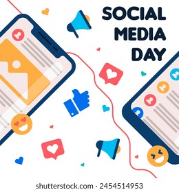 Social media day illustration background