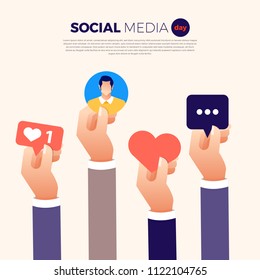 Social Media Day Vector Illustration. Connecting people together with cutting-edge technology.