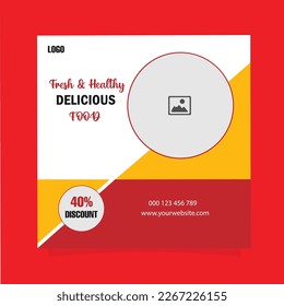 Social Media Delicious Food Menu Food Promotion And Instagram Banner Post Design 