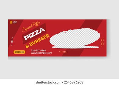 Social Media Design AD Banner For Burger and pizza Shop