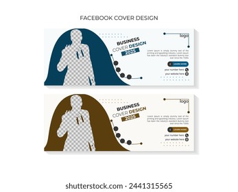 Social media design for businesses in the corporate sector Web banner template for Facebook covers