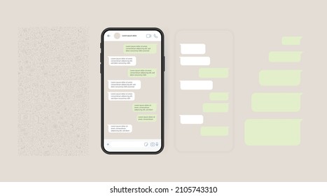 Social media design chat screen. Sms template bubbles for compose dialogues. Vector illustration flat style.